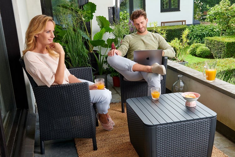 Keter Gartentisch Luzon Plus flat wicker, graphit