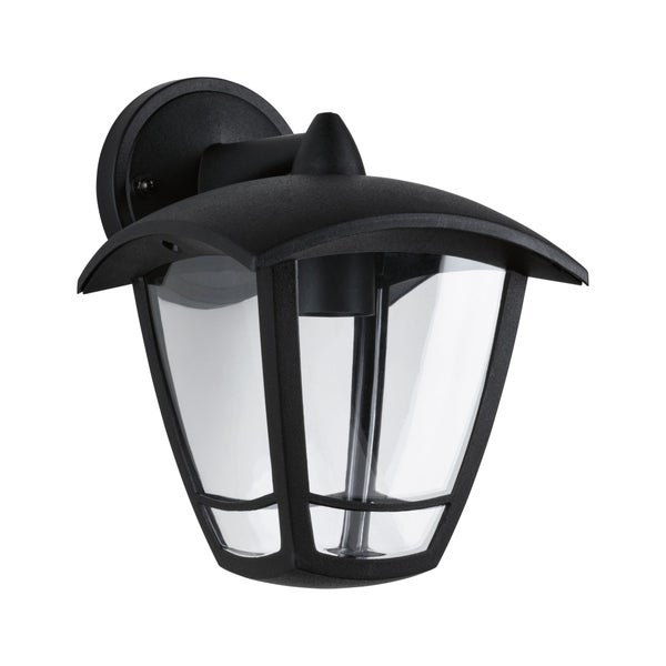 Schwarze Außenwandleuchte mit LED-Lampe