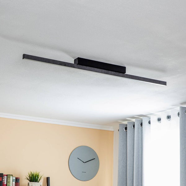 quitani LED Deckenleuchte Zino dimmbar (Modern) in Schwarz aus Aluminium (1 flammig, ) - Lampe Deckenlampe Flurleuchte