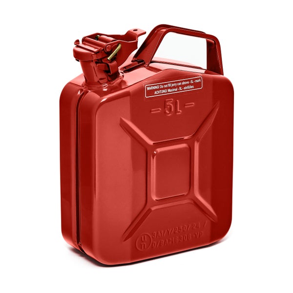 BW® Kraftstoffkanister Metall Benzinkanister 5x 5 Liter - Rot - RAL 3000 - TÜV-geprüft und UN-Zulassung - Made in Europe