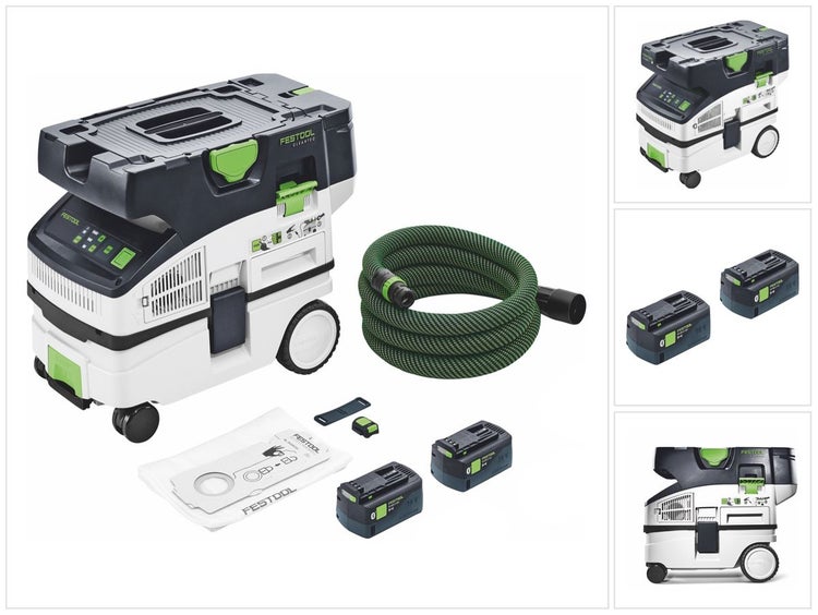 Festool CTLC MINI I-Basic Akku Absaugmobil 36 V ( 2x 18 V ) Staubkl. L + 2x Akku 5,0 Ah - ohne Ladegerät