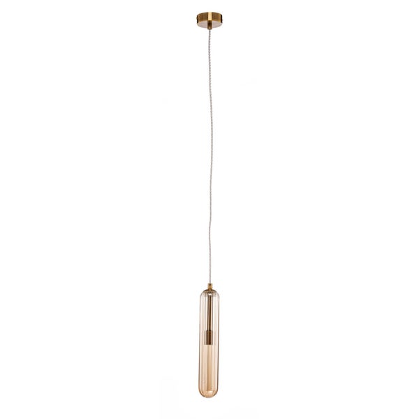 Lucande Pendelleuchte Freylin (Retro, Vintage Antik) in Creme aus Glas (1 flammig G9) - Hängelampe Esstischlampe Hängeleuchte Wohnzimmerleuchte