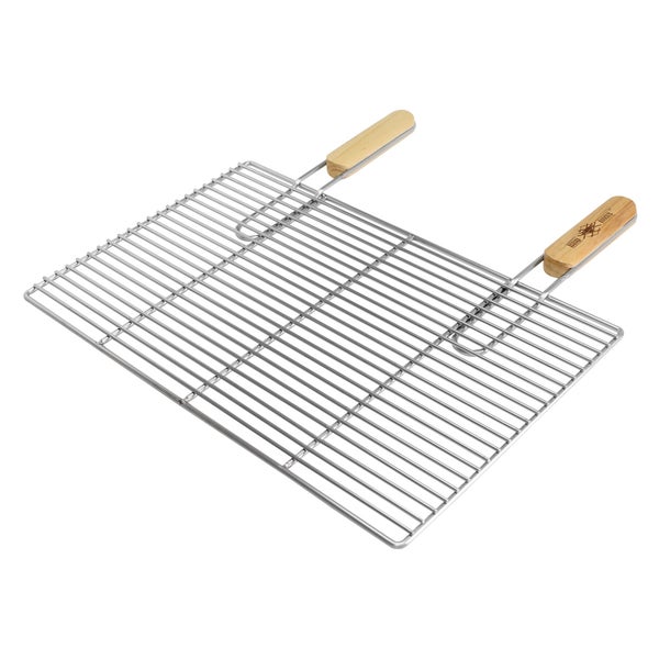 ECD Germany Grillrost aus Edelstahl mit abnehmbaren Griffen 54 x 34 cm rechteckig - robust & rostfrei - für Grillkamin Buschbeck Gasgrill Feuerschalen Feuerkorb - Edelstahlgrillrost Grill Rost Zubehör