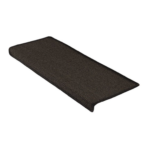 FLOORDIREKT Stufenmatte aus Sisal - Pure Nature - Umkettelt & Selbstklebend - Schwarz - 23,5 x 65 cm - Rechteckig