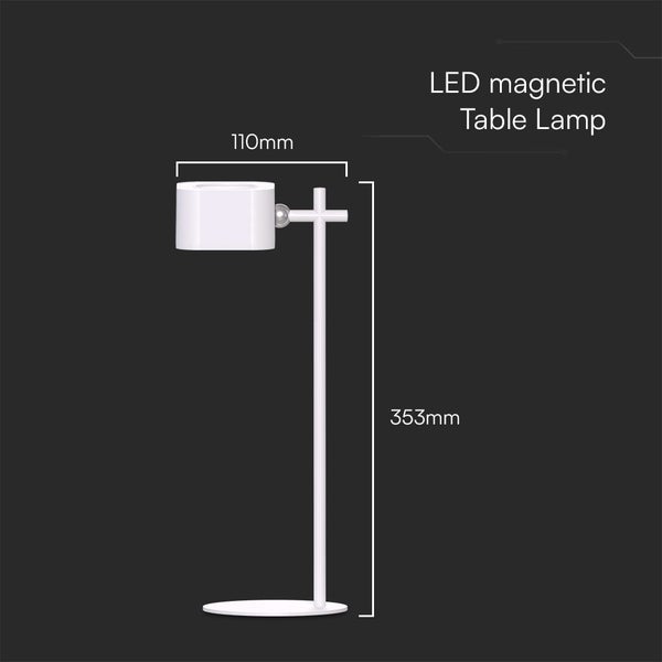 LED Magnetische Tischleuchte mit einer Höhe von 353 Millimetern und einer Breite von 110 Millimetern.