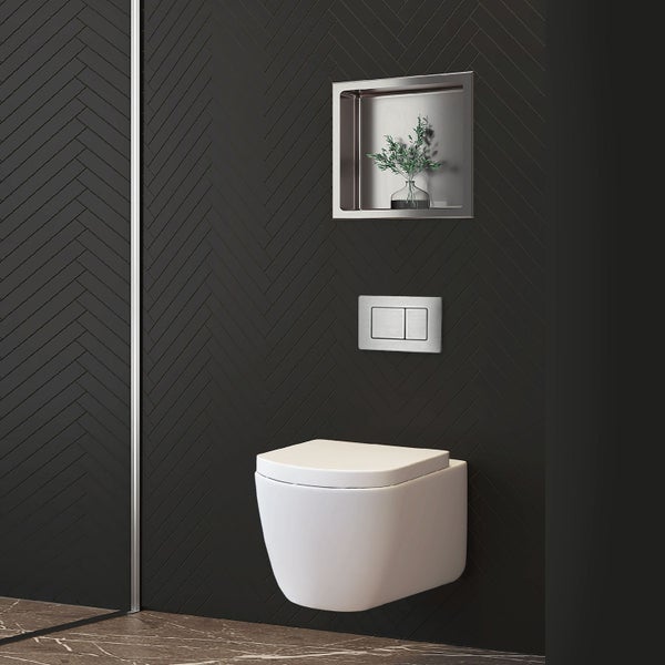 Drückerplatte Edelstahl Kompatibel zu Geberit Duofix Sigma / DELTA 2 Mengenspülung