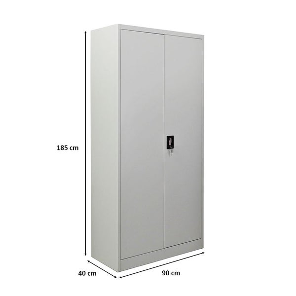PROREGAL Flügeltürenschrank ELEPHANT HxBxT 185 x 90 x 40 cm 4 Fachböden Lichtgrau