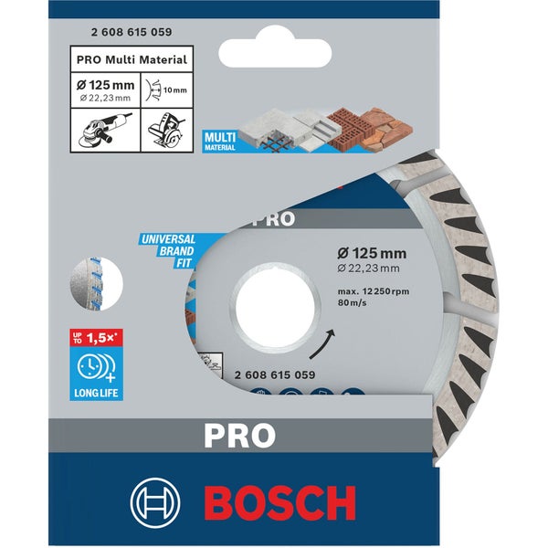 Bosch Diamanttrennscheibe Pro Multi Material, 125 Millimeter Durchmesser