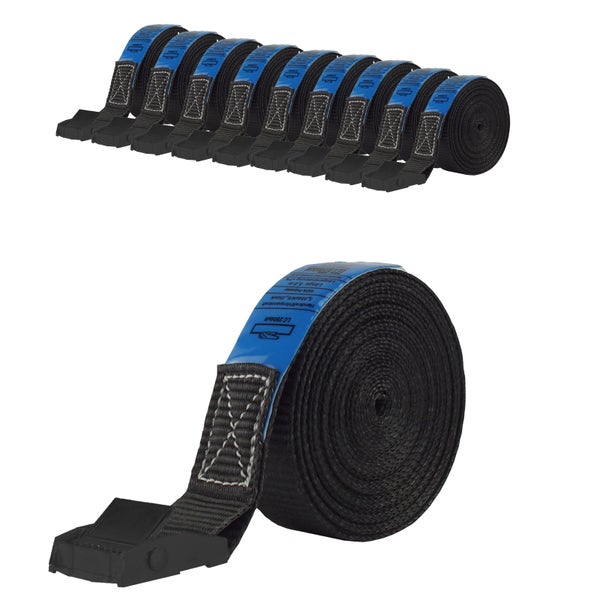 Set aus mehreren Zurrgurten mit Klemmschloss aus Polyester zur Ladungssicherung