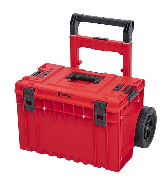 PROREGAL QBRICK Werkzeugtrolley One HxBxT 66 x 64 x 48,5 cm 52 Liter Mit Deck & Teleskopgriffe Mit Klemmverschlüsse Mit 2 Gummiräder Metall Rot