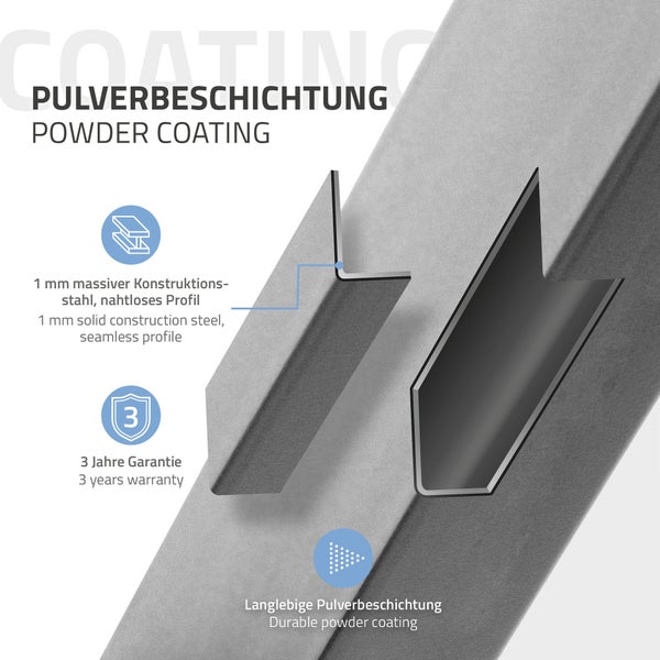 ECD Germany 2X Tischbeine aus Vierkantprofilen 80x40 mm, Tischgestell 60 x 72 cm, Grau, pulverbeschichtete Stahl, Industriedesign, Metall Tischuntergestell Möbelfüße, für Esstisch Schreibtisch