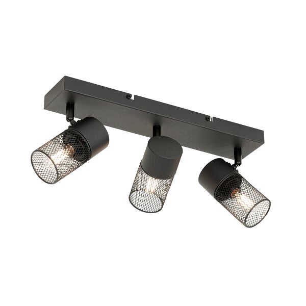 Deckenleuchte mit drei Strahlern und Gitterdesign