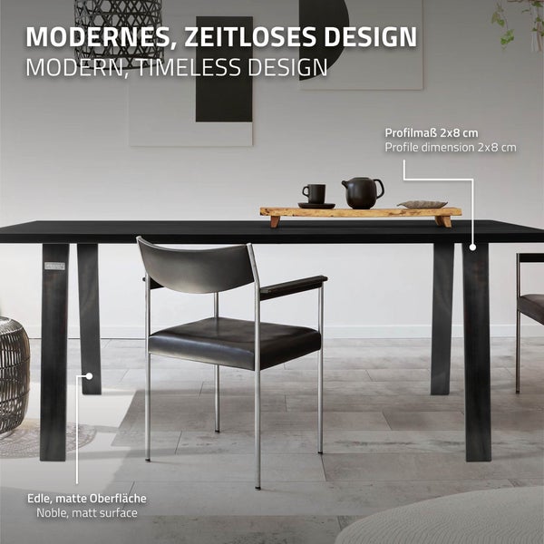ML-Design 2er Set Tischbeine Loft 75x72 cm, Industrial, Profil 8x2cm, aus Stahl, Industriedesign, U-Form, Metall Tischgestell scandic, Tischkufen Tischuntergestell Möbelfüße, für Esstisch/Schreibtisch