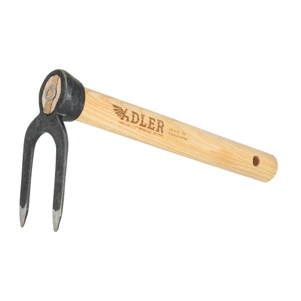 Adler Unkrautstecher mit Holzstiel und Metallgabel für die Gartenarbeit