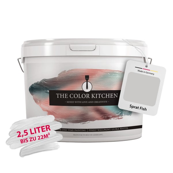 Wandfarbe The Color Kitchen Sprat Fish ultra matt 2,5 Liter für bis zu 22 Quadratmeter hergestellt in Deutschland