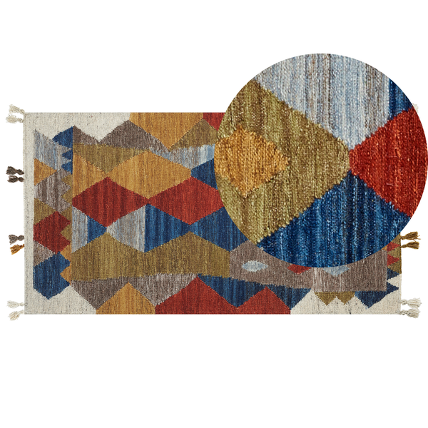 Teppich ARZAKAN Bunt 80 x 150 cm Wolle Kelim