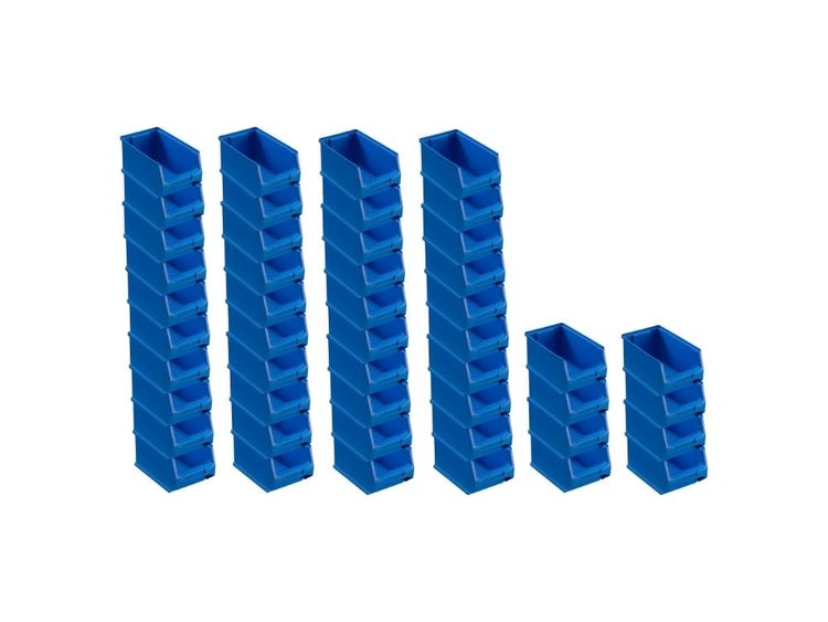 PROREGAL SuperSparSet 48 x Blaue Sichtlagerbox 3.0 HxBxT 12,5 x 14,5 x 23,5 cm 2,8 Liter Sichtlagerbehälter Sichtlagerkasten