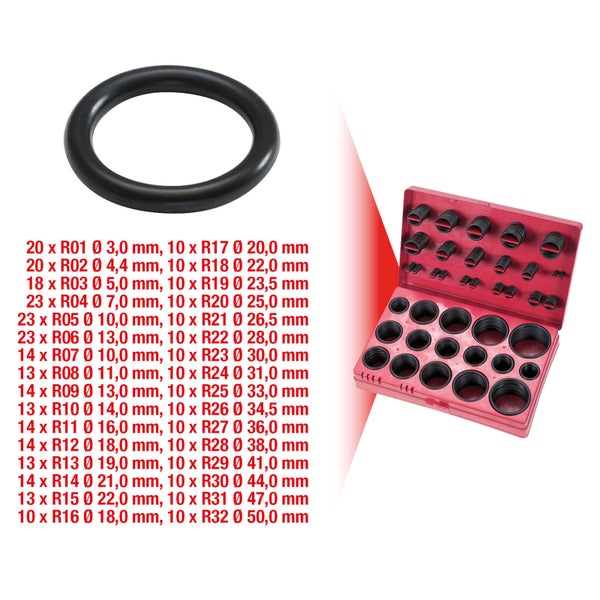 KS TOOLS Sortiment O-Ringe Innen Ø 3 - 50 mm/R01-R32 419tlg. - 970.0130