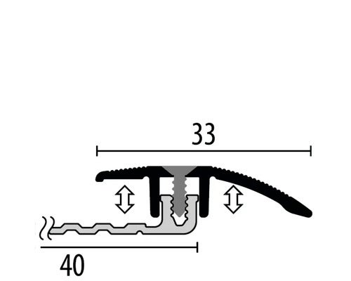 Ausgleichsprofil 376V Alu eloxiert schwarz 100 cm