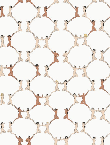Walls4You Tapete menschlichen Silhouetten Braun und Weiß - 53 cm x 10 m - 640338