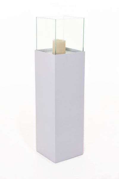 VIVANNO Windlicht CANDELA 100x25x25 cm Alu-Verbund Weiß matt