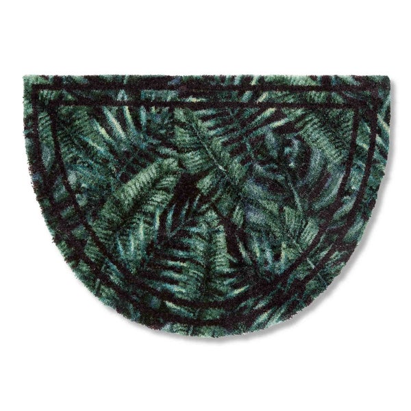 Halbmondförmige Fußmatte mit Pflanzenmuster