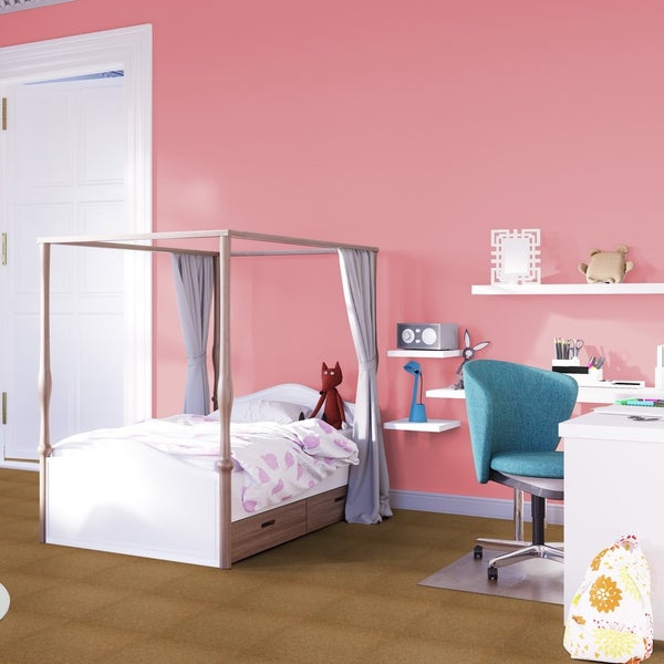 Auslegware Teppichboden in Gelb Ocker mit Velours Oberfläche 400 cm Breite (Meterware)