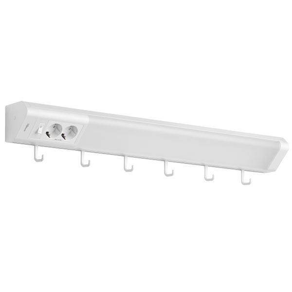 Oktaplex Talin Unterbauleuchte 76cm mit 2 Steckdosen und Schalter warmweiß 3000K