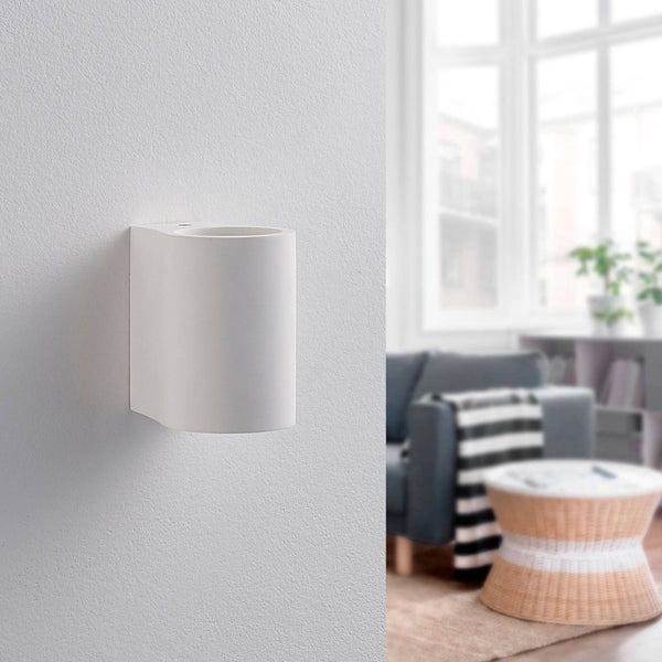Lindby Wandleuchte, Wandlampe Innen Jannes (Modern) in Weiß aus Gips/Ton (1 flammig G9) - Wandstrahler Wandbeleuchtung Schlafzimmer / Wohnzimmer Wohnzimmerleuchte