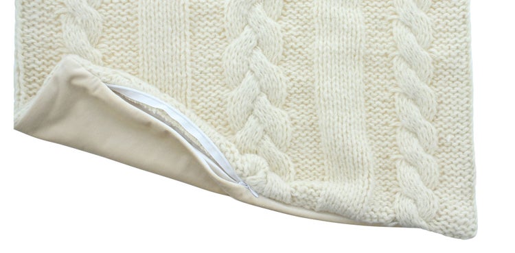 FRANK FLECHTWAREN | Kissenhülle Strickmuster, POLYESTER, 45 x 45 cm