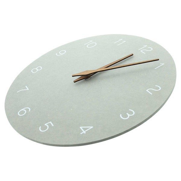FRANK FLECHTWAREN | Wanduhr Grau, 30 x 4 x 30 cm, MDF, KUNSTSTOFF