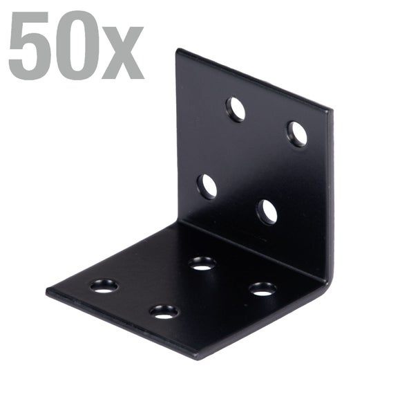 Set von 50 Stück Eckverbindern aus Metall für rechtwinklige Holzverbindungen