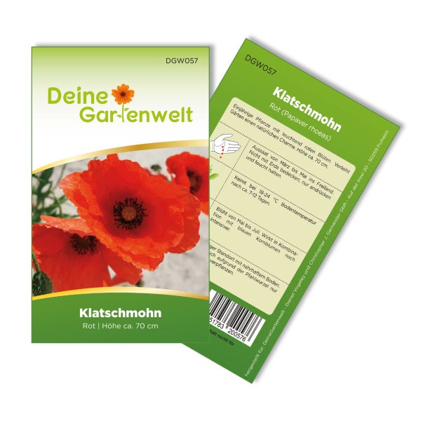 Klatsch-Mohn rot Samen von Deine Gartenwelt