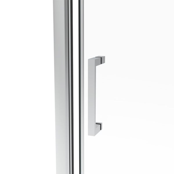 Detail einer Duschkabine mit Griff