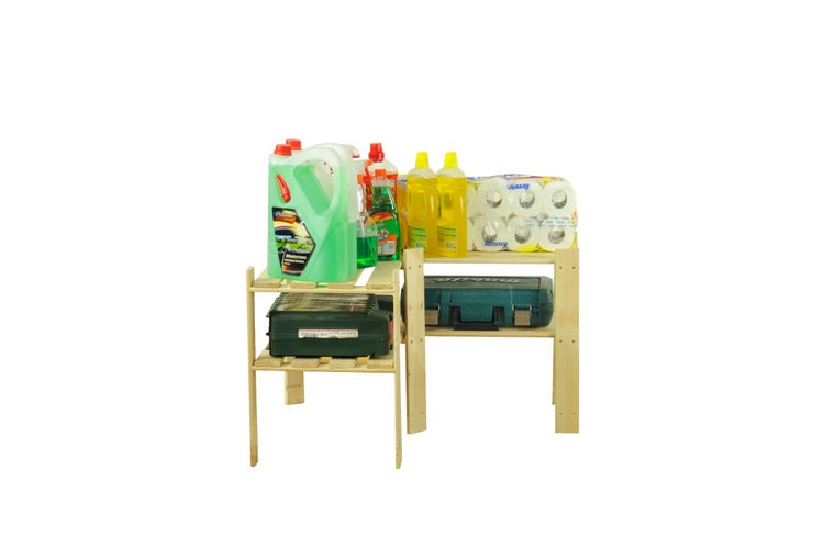 PROREGAL Eckregal Pinepeak HxBxT 50 x 85 x 38 cm 2 Fachboden 1,2 cm Dickes Kiefernholz Natur