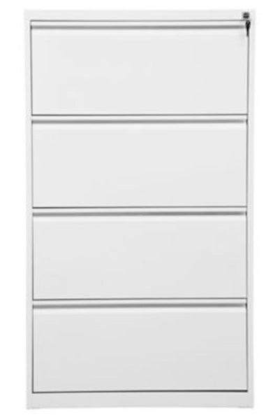 PROREGAL Hängeregistraturschrank 4 Schubladen Mare HxBxT 132 x 76 x 62 cm Weiß