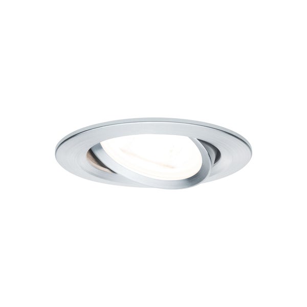 LED Einbauleuchte 3-Step-Dim Nova Basisset schwenkbar rund 84mm 50° GU10 3x6,5W 3x460lm 230V dimmbar 2700K Alu gedreht