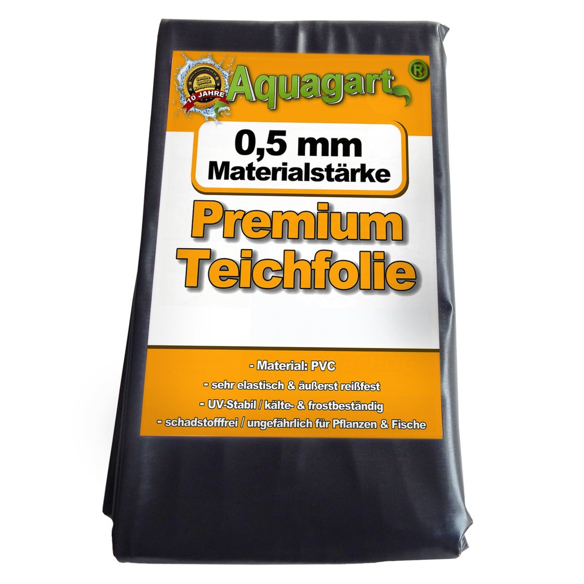 Teichfolie PVC 2m x 8m 0,5mm schwarz Folie für den Gartenteich