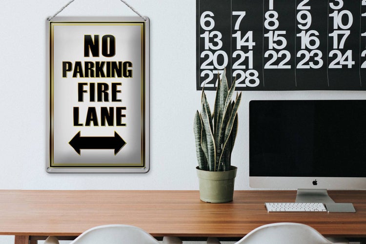 Blechschild Hinweis 20x30cm No Parking fire lane left right