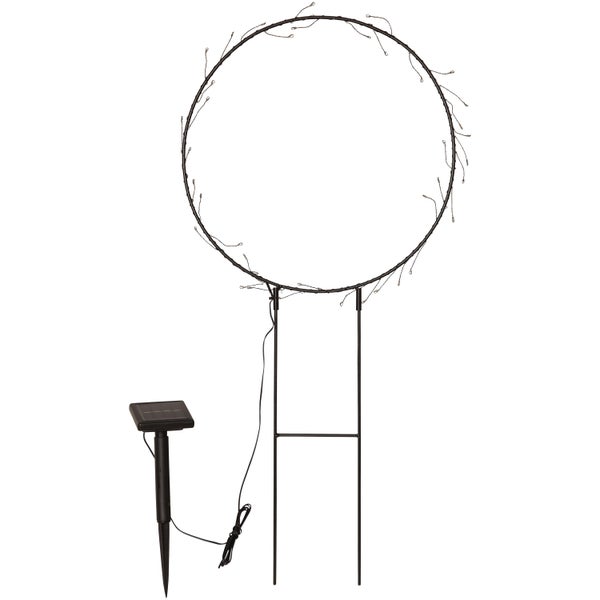 Kreisförmige Solarlampe mit Erdspieß und Metallrahmen