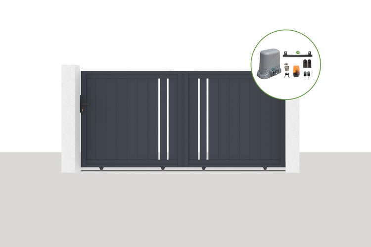 Elektrisches Schiebetor 3x1,4m GIONA + TANKER C600 Motorisierung