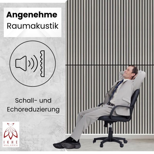 2 Stück 0,54m² / Lamellen 3d Paneele Holz Wandpaneele Deckenpaneele Dekoren/schalldämmung - PET Filz 6mm und MDF 9mm (11002C)