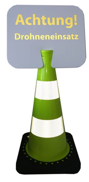 Leitkegel Schild 34 x 28 cm zum Aufstecken FLEX Leitkegel inkl. Text / weiß