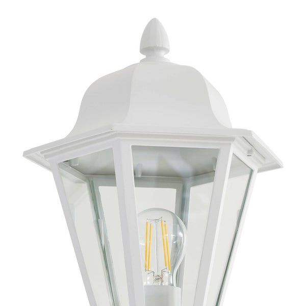 Lindby Mastleuchte außen (Laterne) Edana (spritzwassergeschützt (Modern) in Weiß aus Aluminium (1 flammig, E27) - Kandelaber Außenleuchte