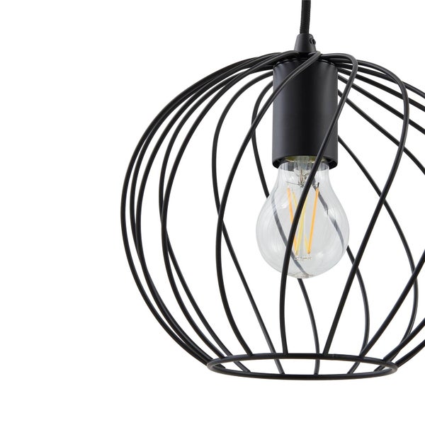 Pendelleuchte mit kugelförmigem Drahtgeflecht und Leuchtmittel