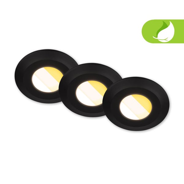 3er Set LED Bad Einbaustrahler LED Einbauleuchten Bad Spots CTS Flach Ra90