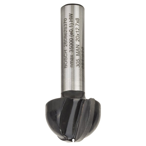 Bosch Abrundfräser mit Kugellager, 20x12,7x8 Millimeter