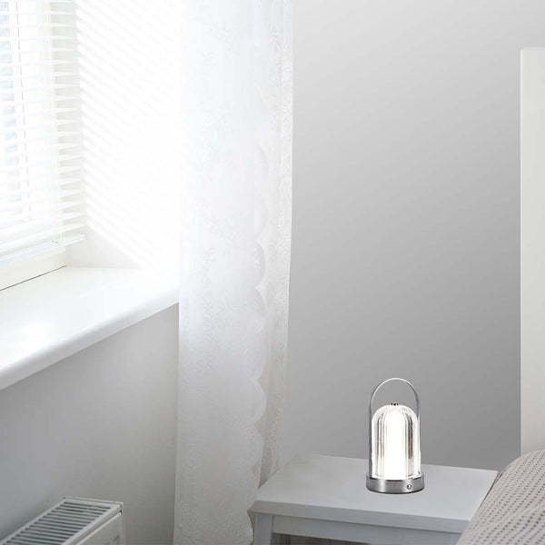 V-TAC VT-1057-C - Wiederaufladbare Tischlampen - Chrom - IP20 - 1W - 55 Lumen - 3IN1