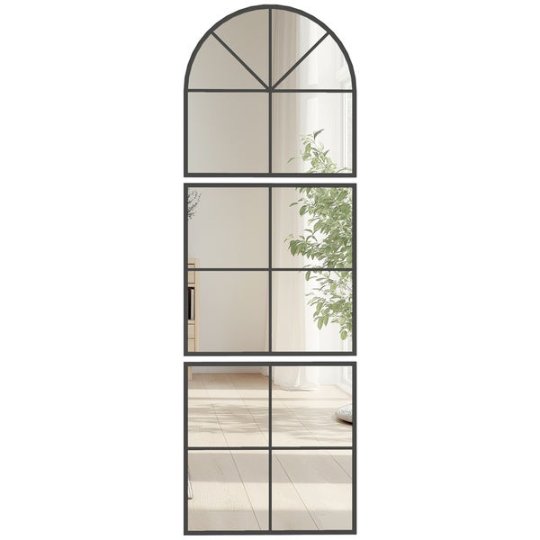 Dekorativer Wandspiegel im Fensterdesign, bestehend aus drei Elementen von 60 cm