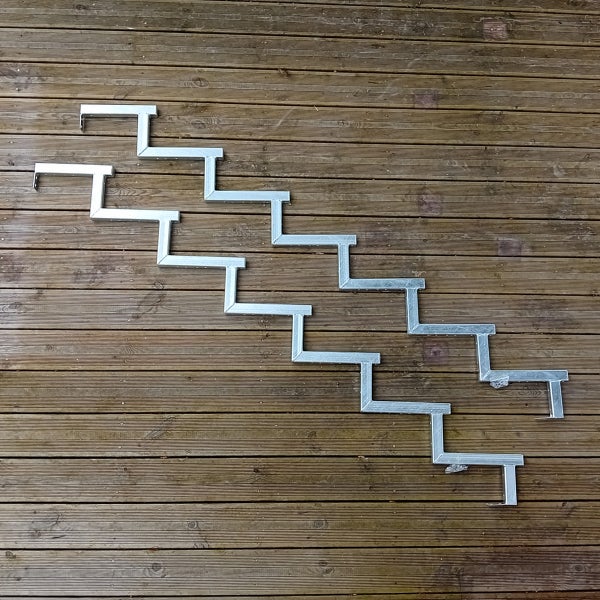 2er Set Stahl Treppenwange 7 Stufen - Option für Setzstufen-Höhe 119cm